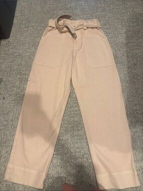 A.l.C. Soft pink jean/ pant w/belt women's 8
